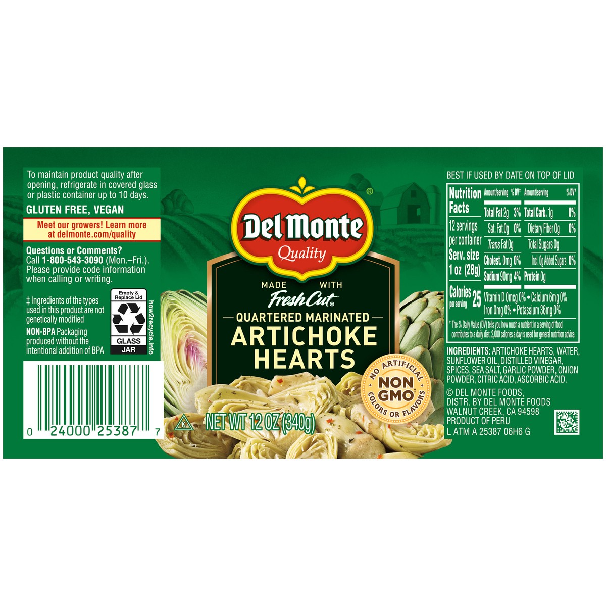 slide 4 of 11, Del Monte Quartered Marinated Artichoke Hearts 12 oz. Glass Jar, 12 oz