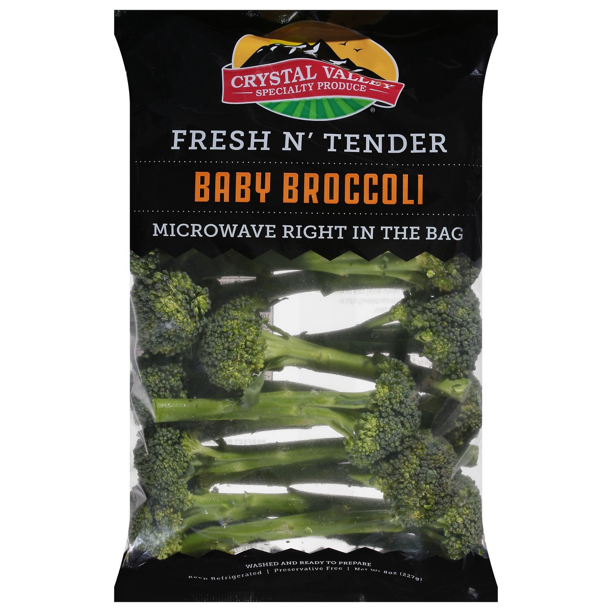 slide 1 of 1, Crystal Valley Baby Broccoli, Fresh N' Tender, 8 oz