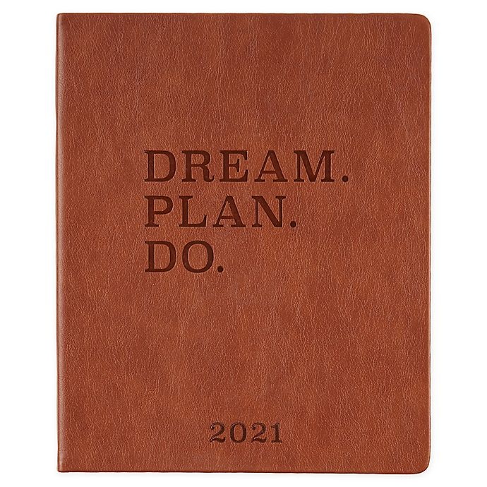 slide 1 of 1, Eccolo Dream Plan Do 2021 Faux Leather Agenda - Brown, 1 ct