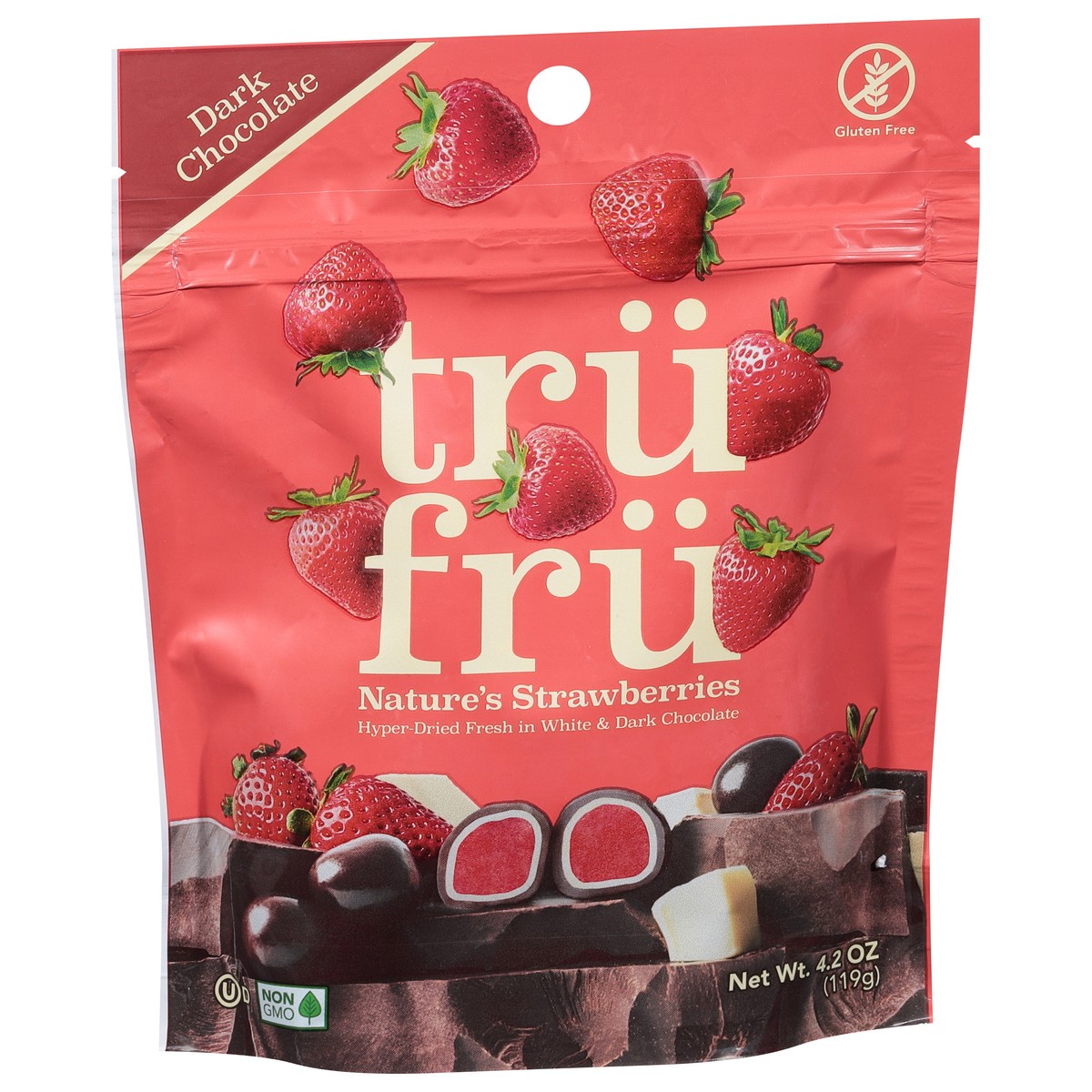 slide 4 of 13, Tru Fru Feeze-Dried Dark Chocolate Real Strawberries, 4.2 oz