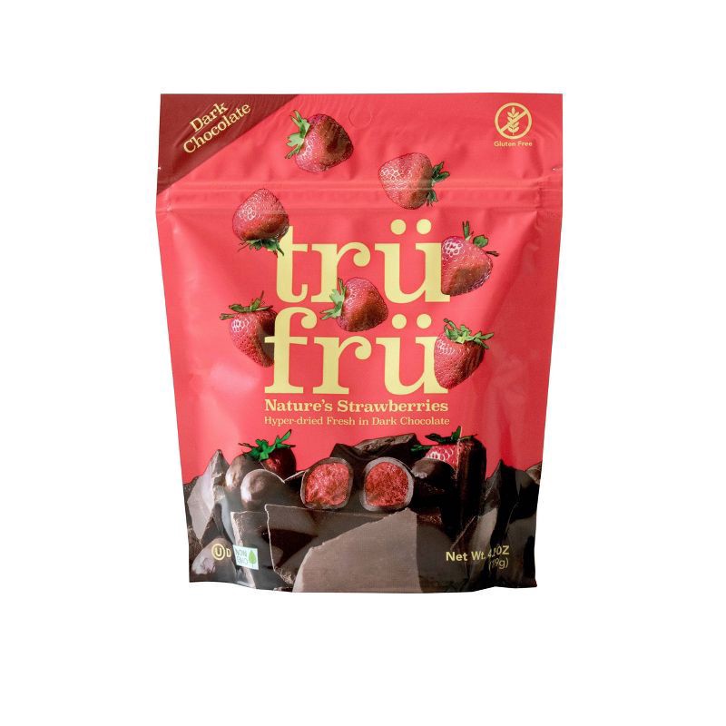 slide 1 of 13, Tru Fru Hyper-Dried Strawberries Covered in Dark Chocolate Candy - 4.2oz, 4.2 oz