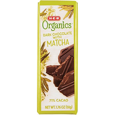 slide 1 of 1, H-E-B Organic Dark Chocolate Matcha, 1 ct