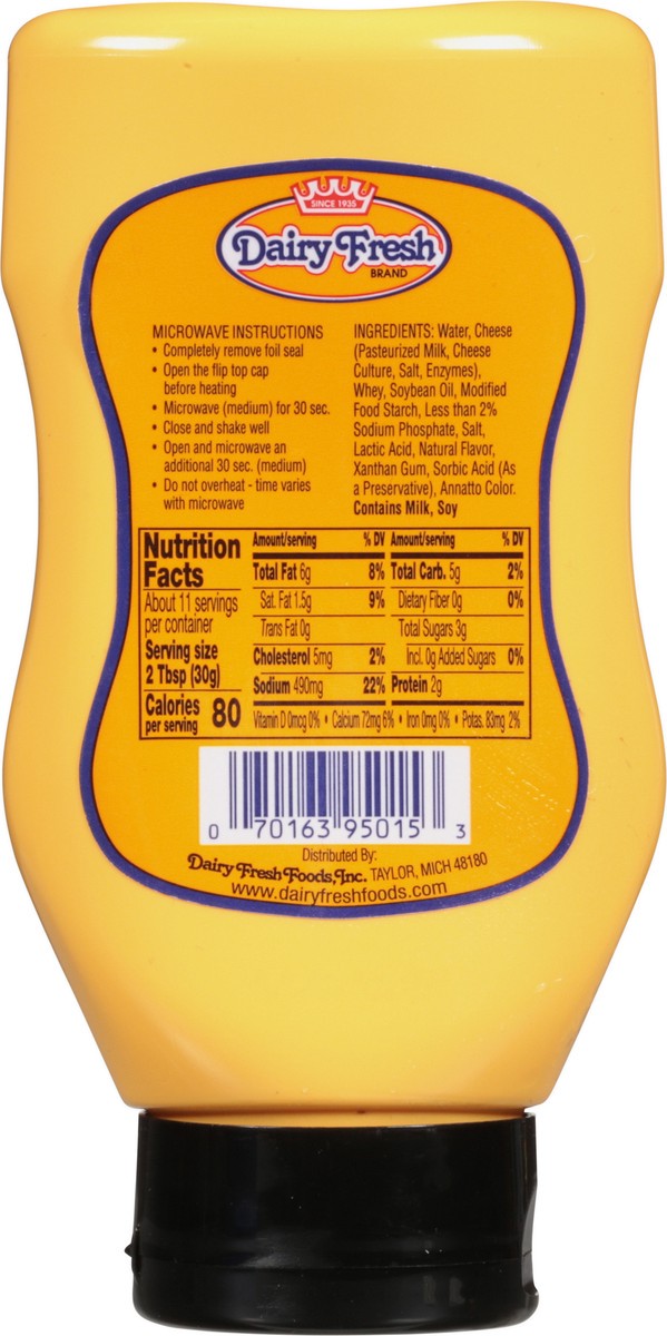 slide 3 of 9, Dairy Fresh Cheesy Cheddar In Squeeze Bottle, 11.5 oz