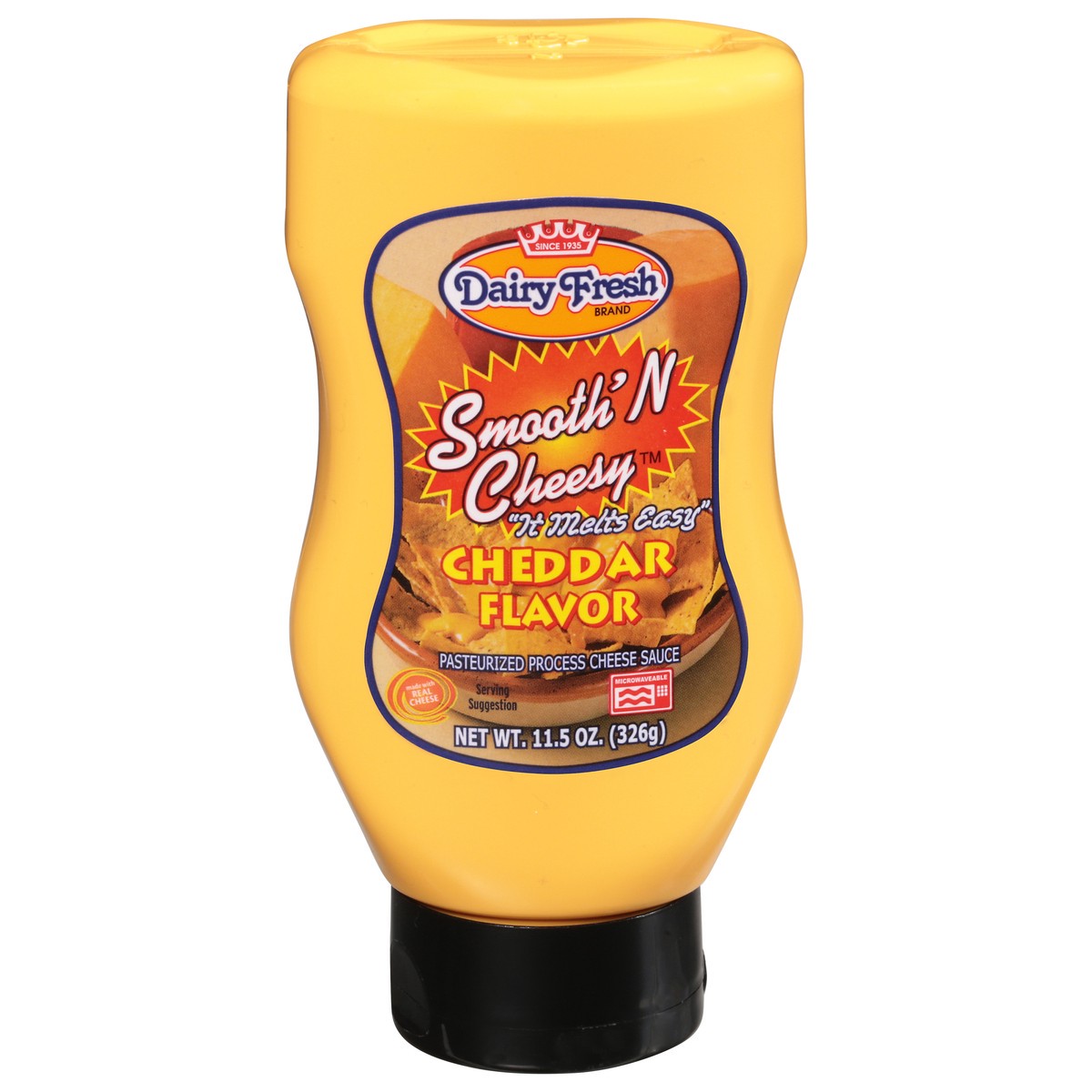 slide 1 of 9, Dairy Fresh Cheesy Cheddar In Squeeze Bottle, 11.5 oz