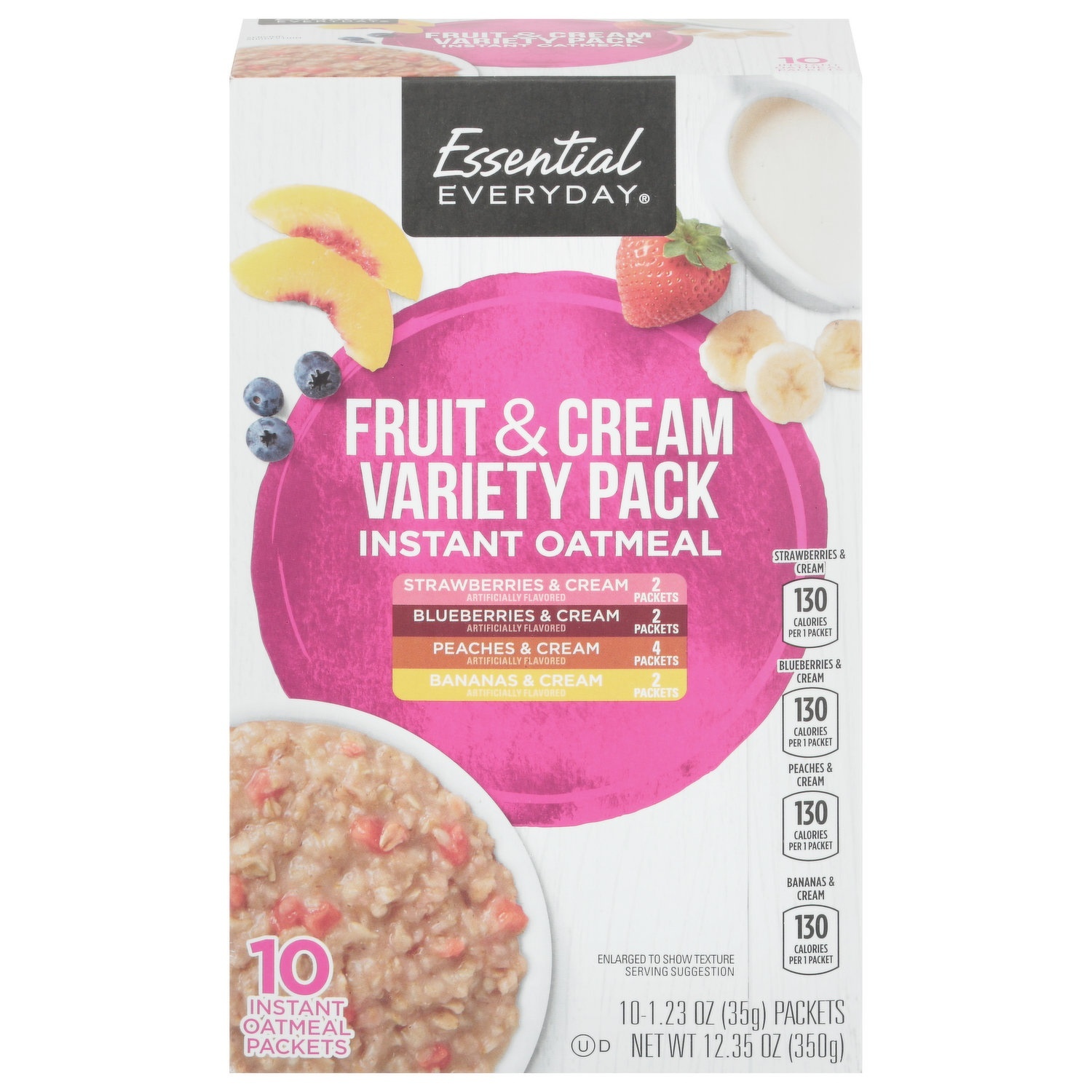 slide 1 of 1, Essential Everyday Fruit Cream Instant Oatmeal 10Pk, 12.3 oz