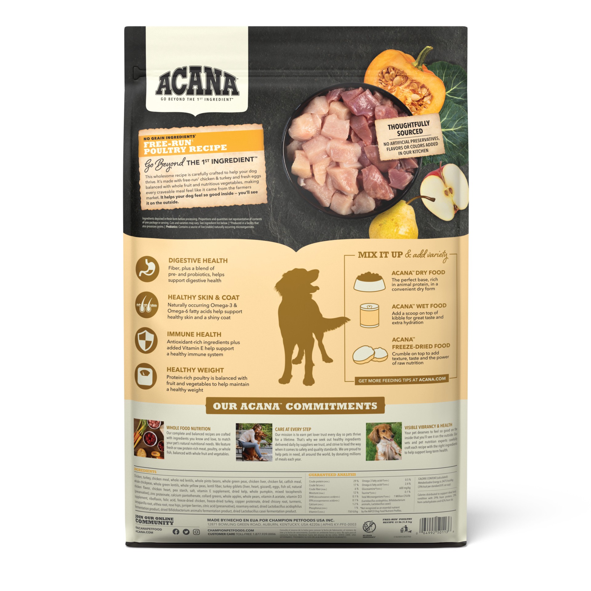 slide 3 of 3, ACANA Dog Free-Run Poultry Recipe 13LB, 13 lb