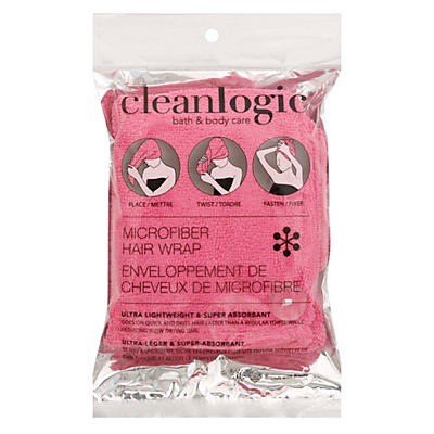 slide 1 of 9, cleanlogic Body Benefits Hot Pink Microfiber Hair Wrap, 1 ct