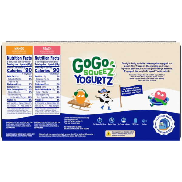 slide 2 of 5, Gogo Squeez Yogurtz Mango Peach Vp - 16 ct, 16 ct