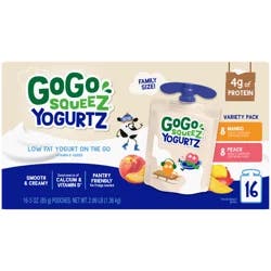 Gogo Squeez Yogurtz Mango Peach Vp - 16 ct