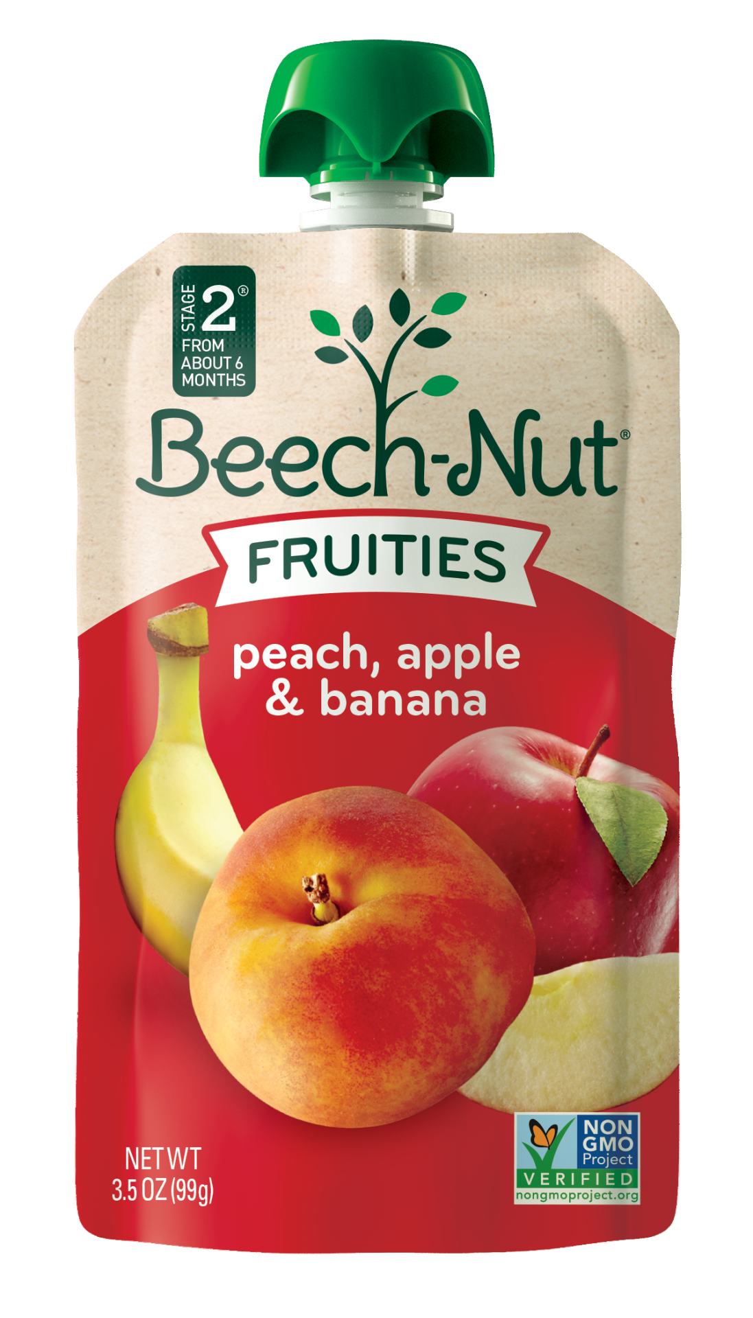 slide 2 of 7, Beech-Nut Fruities Stage 2 Apple Sweet Potato & Pineapple Baby Food Pouch, 3.5 oz