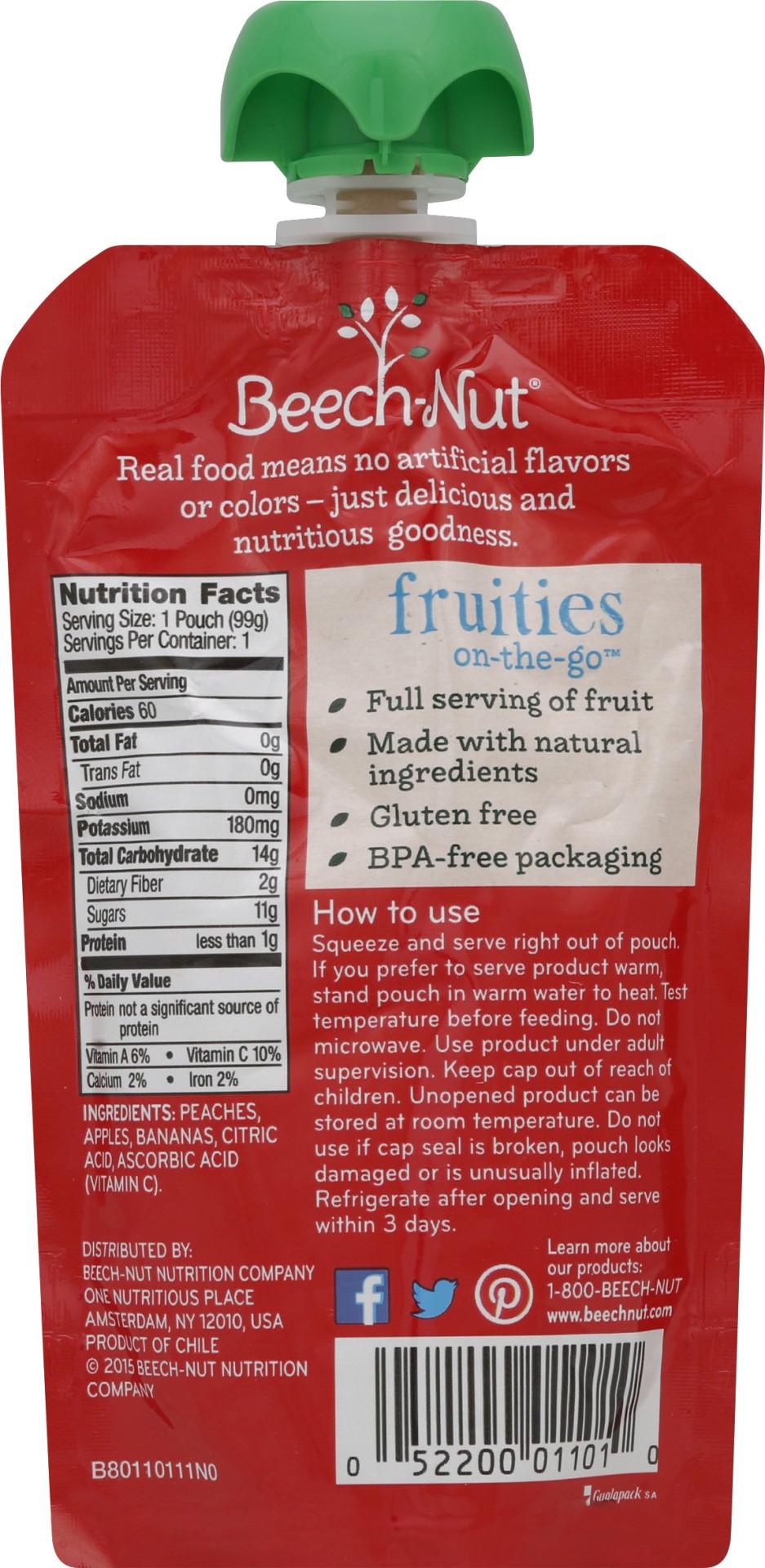 slide 4 of 7, Beech-Nut Fruities Stage 2 Apple Sweet Potato & Pineapple Baby Food Pouch, 3.5 oz