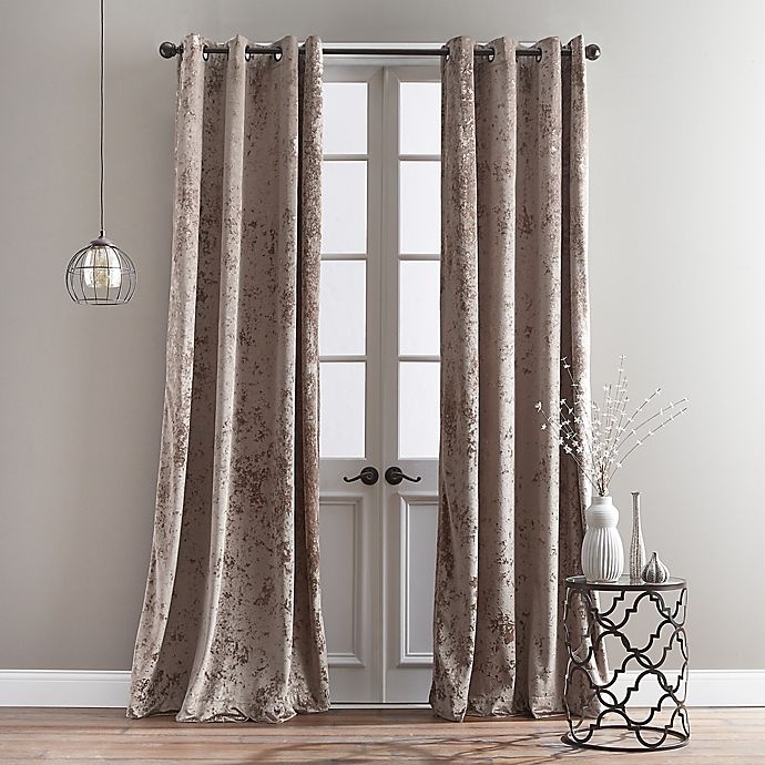 slide 1 of 4, Bedeck Cairo Grommet Window Curtain Panel - Mink, 84 in