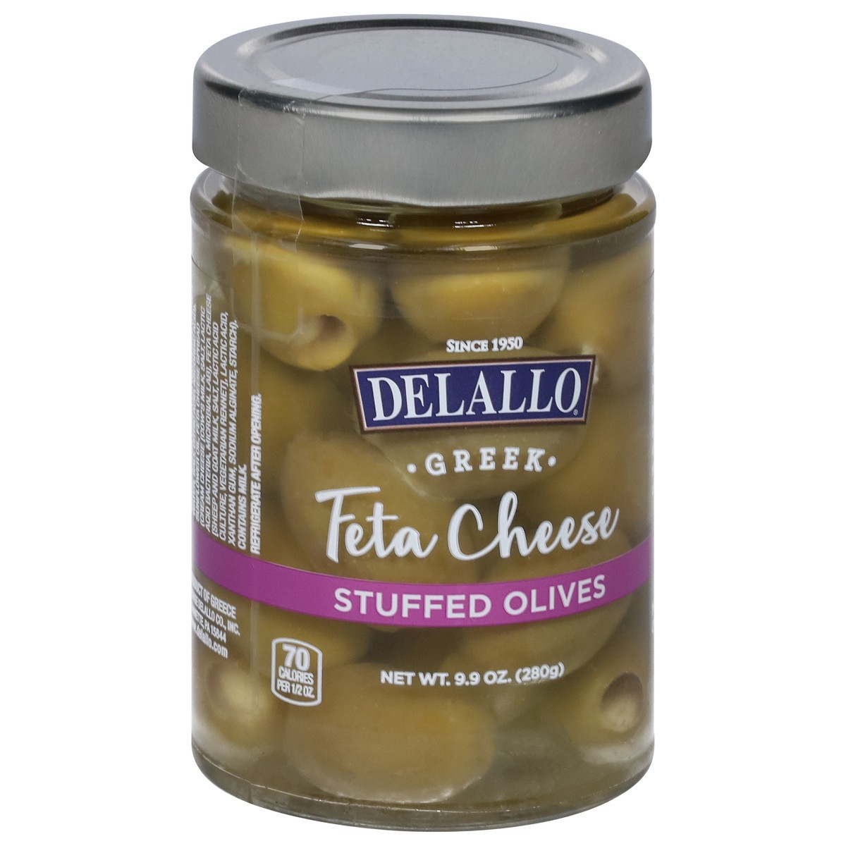 slide 8 of 13, DeLallo Greek Feta Cheese Stuffed Olives 9.9 oz, 9.9 oz