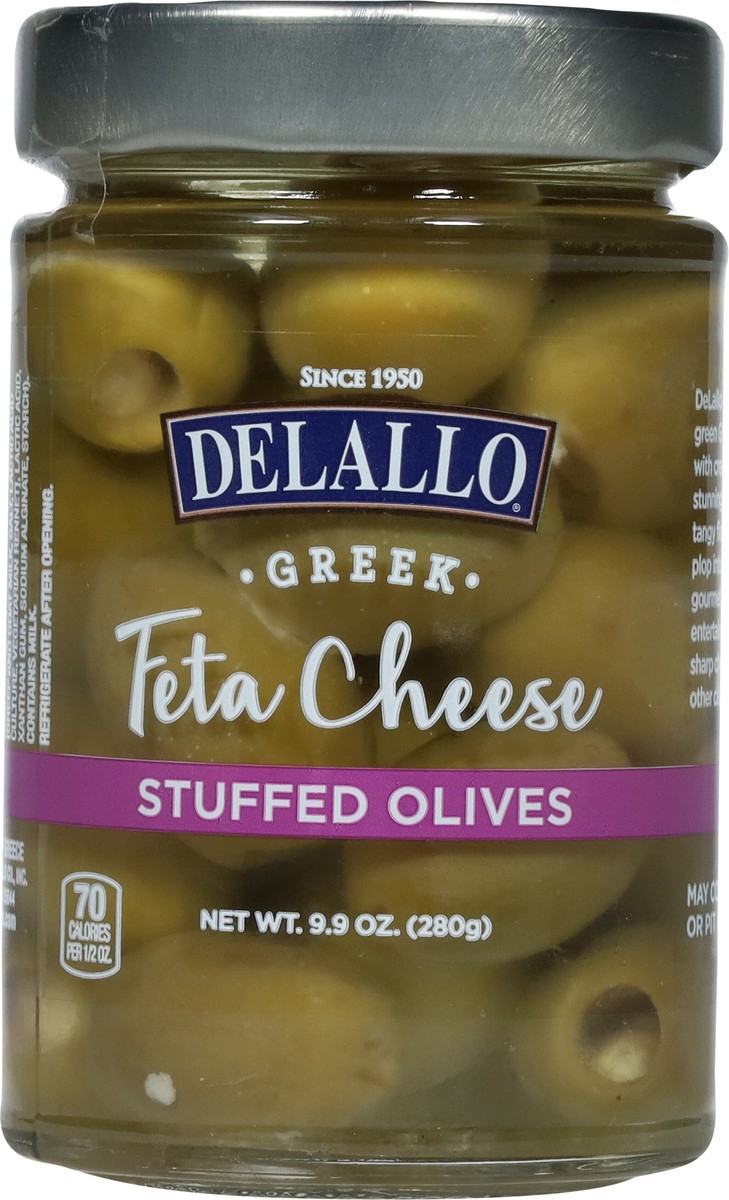 slide 6 of 13, DeLallo Greek Feta Cheese Stuffed Olives 9.9 oz, 9.9 oz