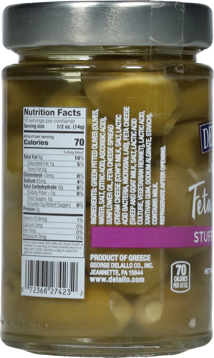slide 12 of 13, DeLallo Greek Feta Cheese Stuffed Olives 9.9 oz, 9.9 oz