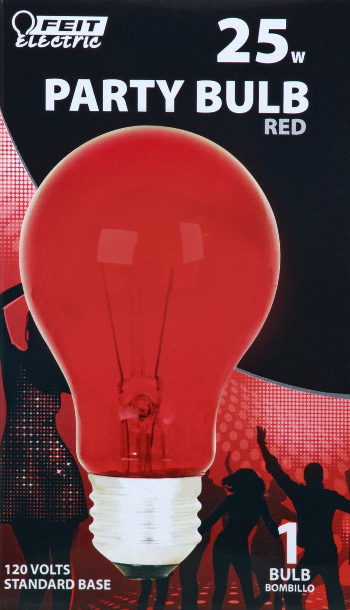 slide 5 of 8, Feit Electric Globe Incandescnet A19 Red, 1 ct