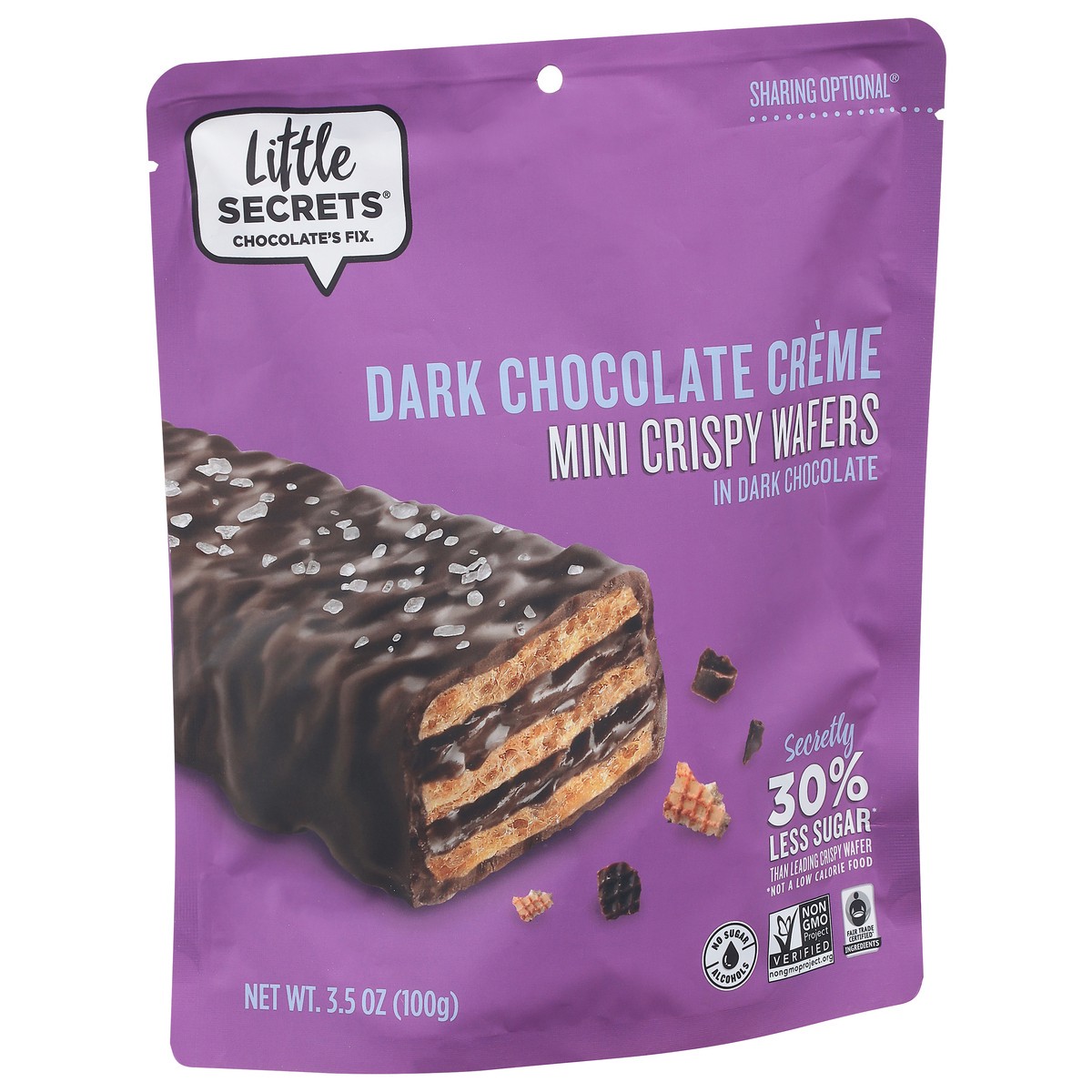 slide 9 of 9, Little Secrets Dark Chocolate Creme Mini Crispy Wafers in Dark Chocolate 3.5 oz, 1 ct