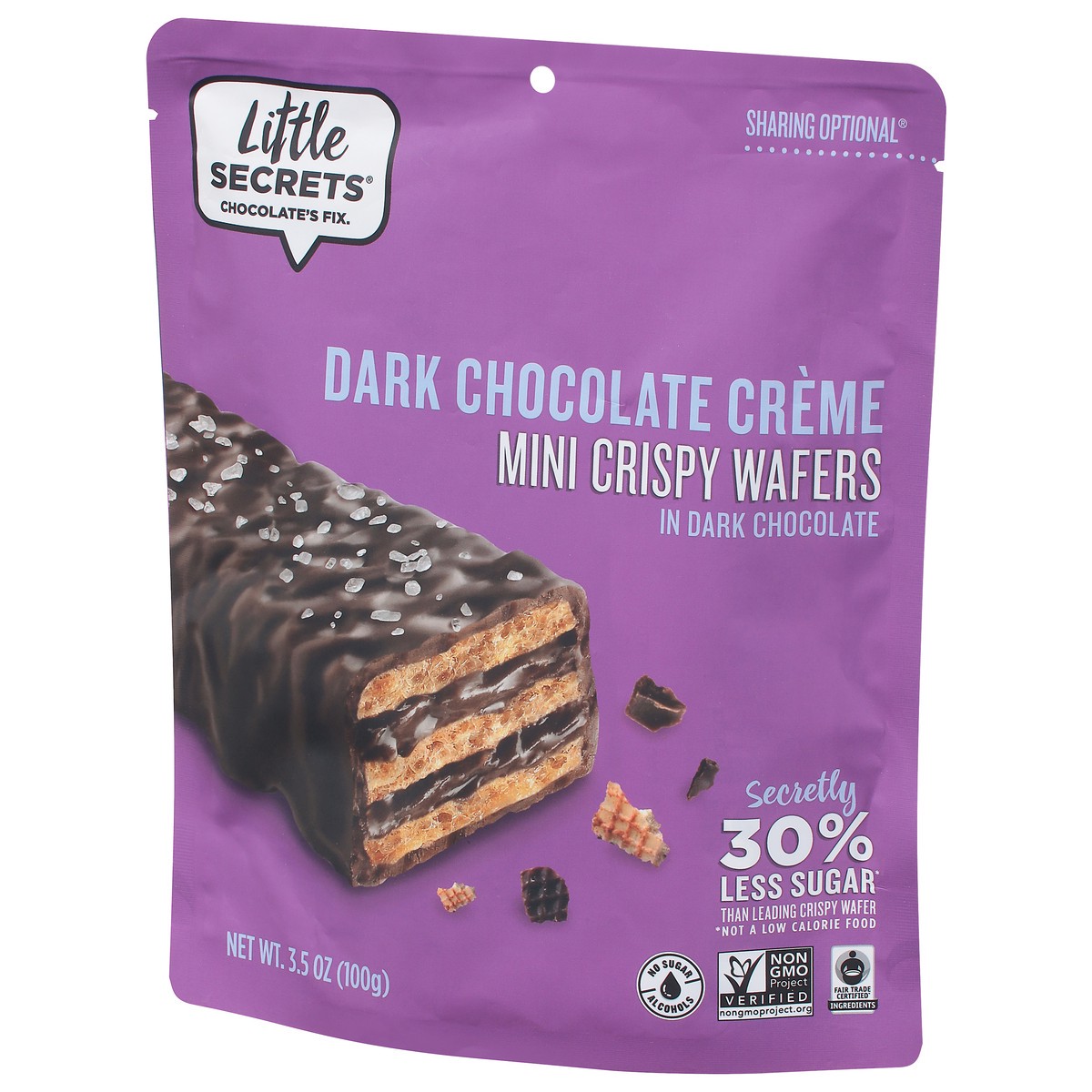 slide 6 of 9, Little Secrets Dark Chocolate Creme Mini Crispy Wafers in Dark Chocolate 3.5 oz, 1 ct