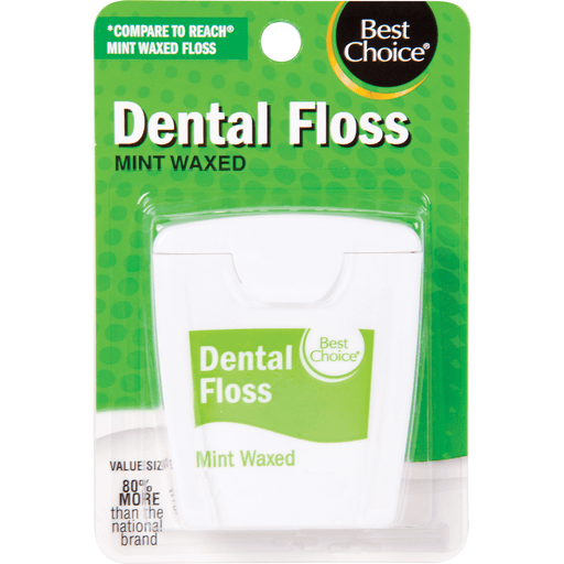 slide 1 of 1, Best Choice Mint Waxed Dental Floss, 100 yd