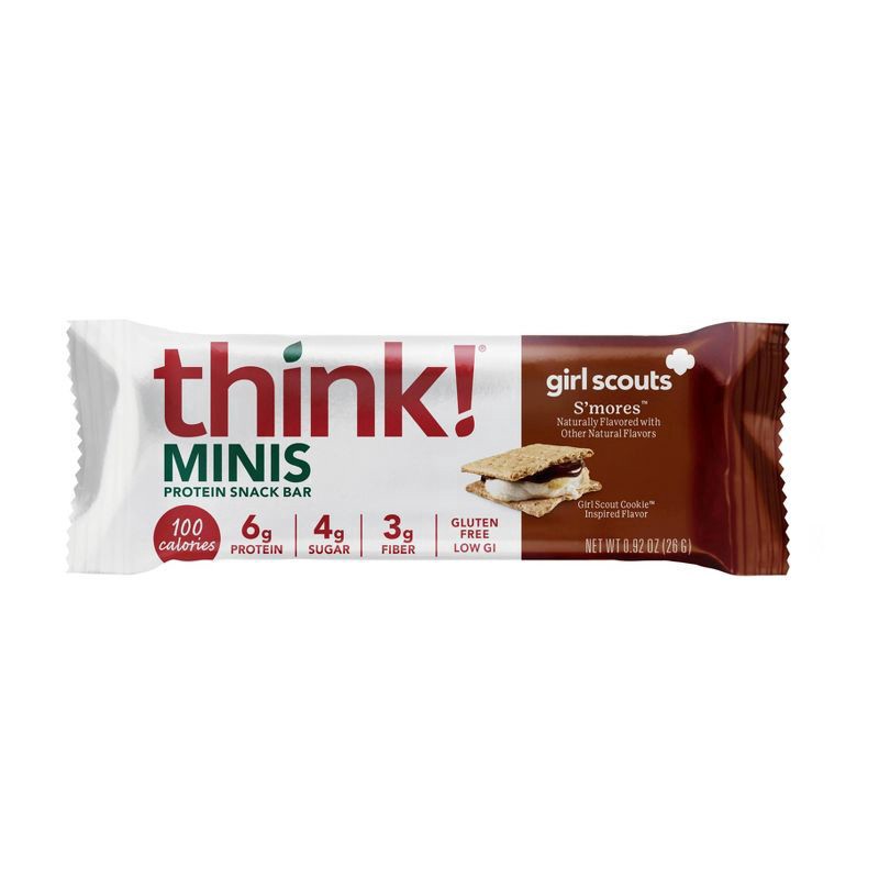 slide 2 of 4, think! Girl Scouts S'mores Protein Snack Bar Minis 8 - 0.92 oz Bars, 7 oz, 8 ct