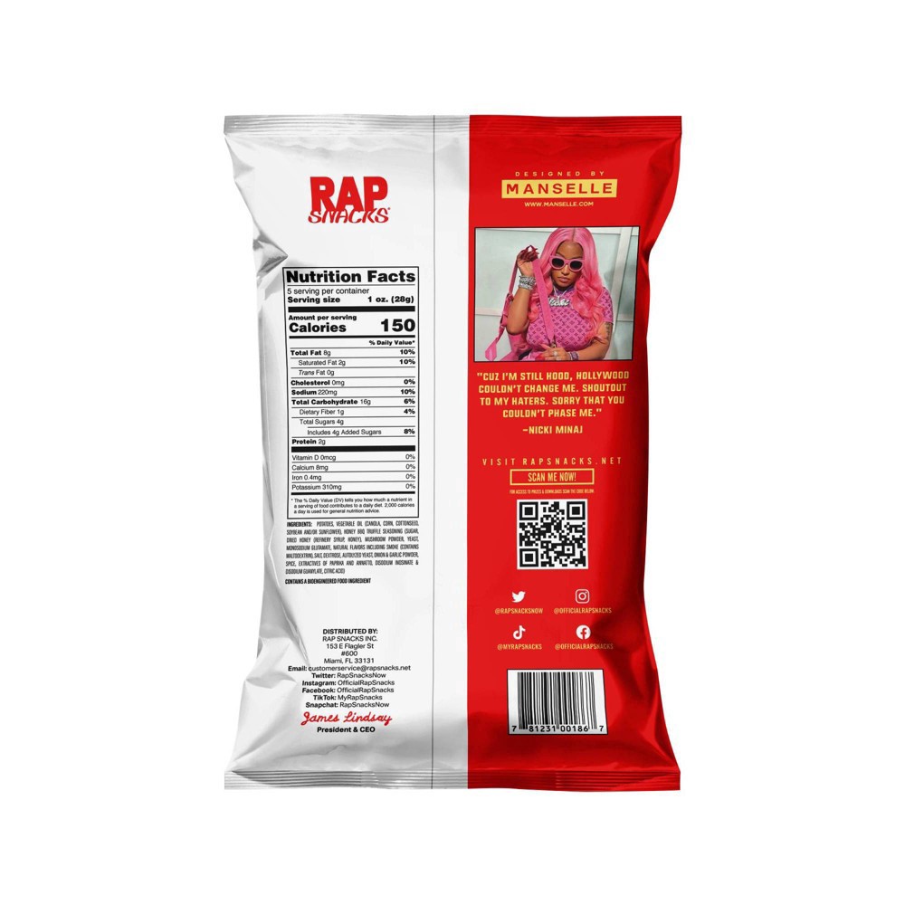 slide 2 of 5, Rap Snacks Nicki Minaj Bar-B-Quin with My Honey Truffle Potato Chips 2.5 oz, 2.5 oz