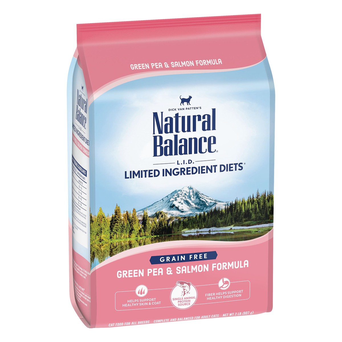 slide 6 of 8, Natural Balance L.I.D. Limited Ingredient Diets Grain Free Green Pea & Salmon Formula Cat Food 2 lb, 2 lb