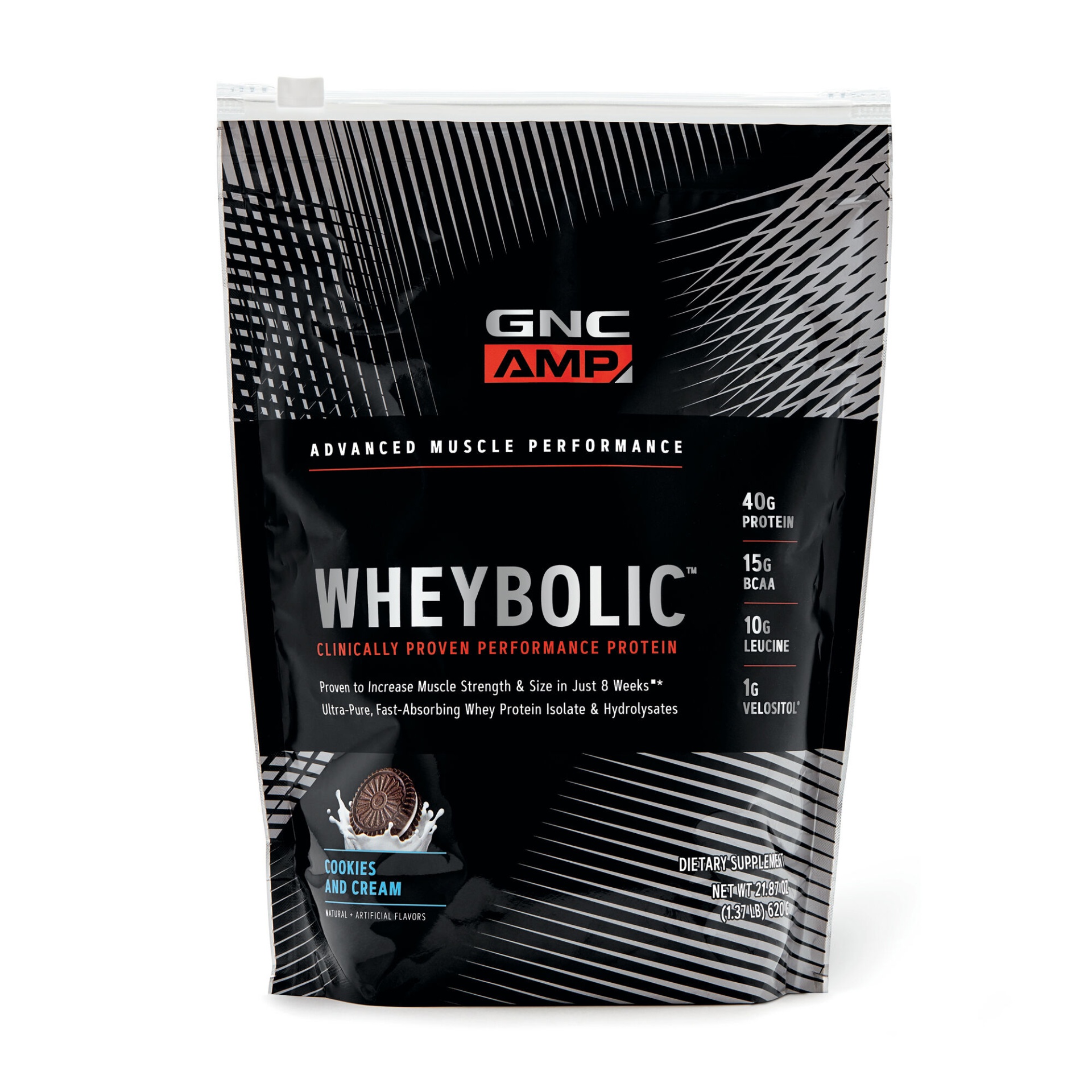 slide 1 of 1, GNC AMP Wheybolic - Cookies and Cream, 1 ct