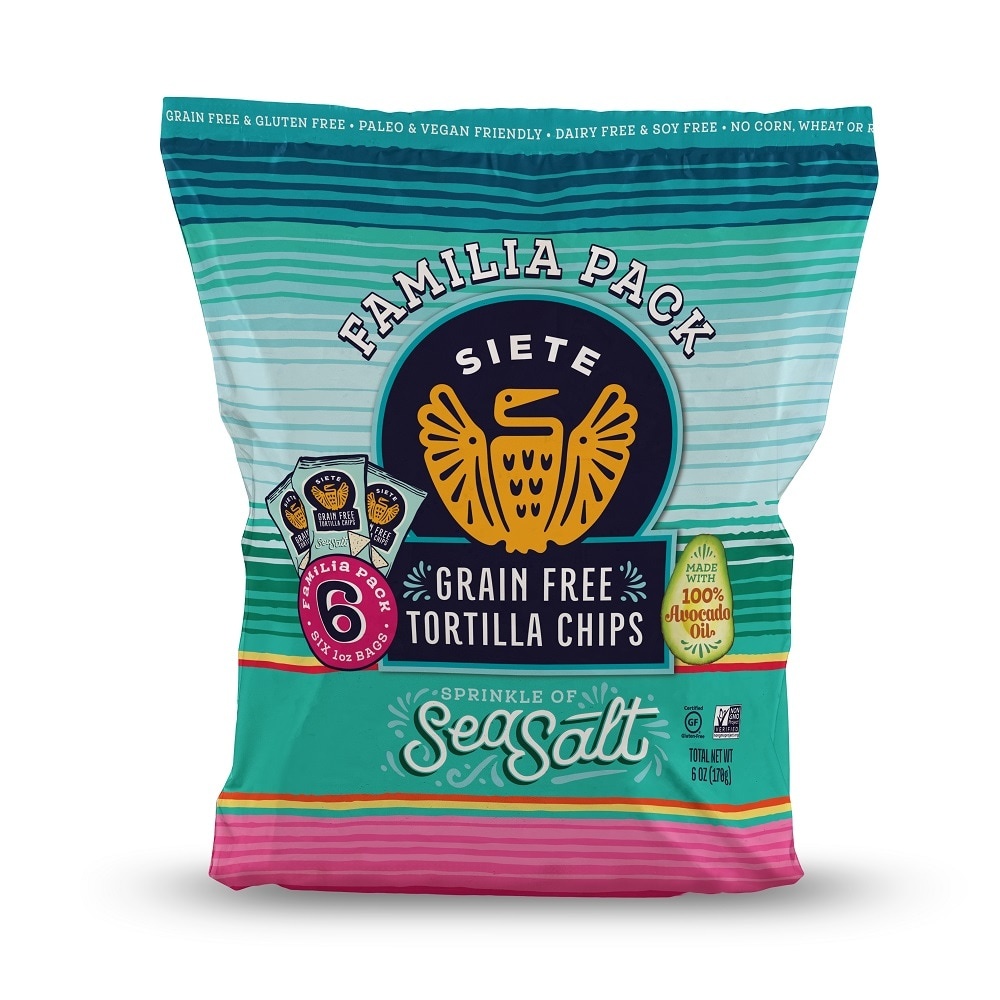 slide 1 of 1, Siete Sea Salt Tortilla Chips Familia Pack 6 Count, 6 ct; 1 oz