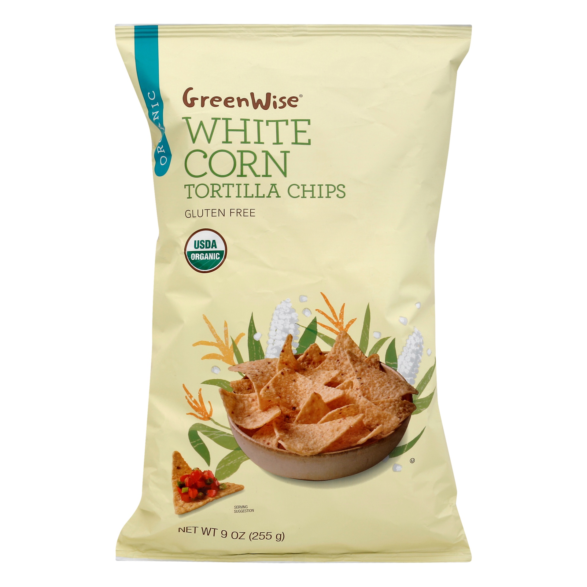 slide 1 of 1, GreenWise Organic White Corn Tortilla Chips, 9 oz