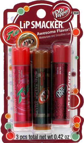 slide 1 of 1, Lip Smacker Dr Pepper 7Up A&W Balm Trio, 3 ct