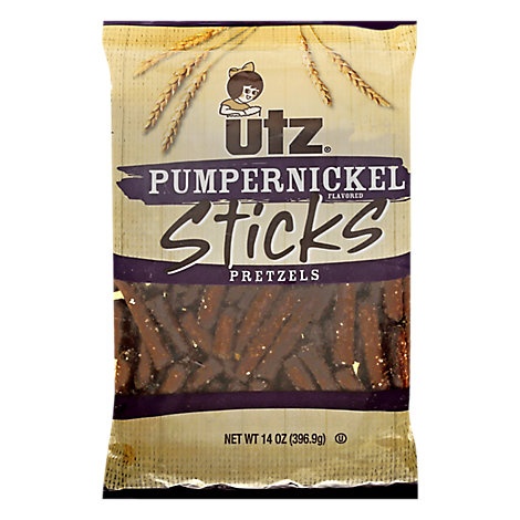 slide 1 of 1, Utz Pumpernickel Pretzel Sticks, 14 oz14 oz