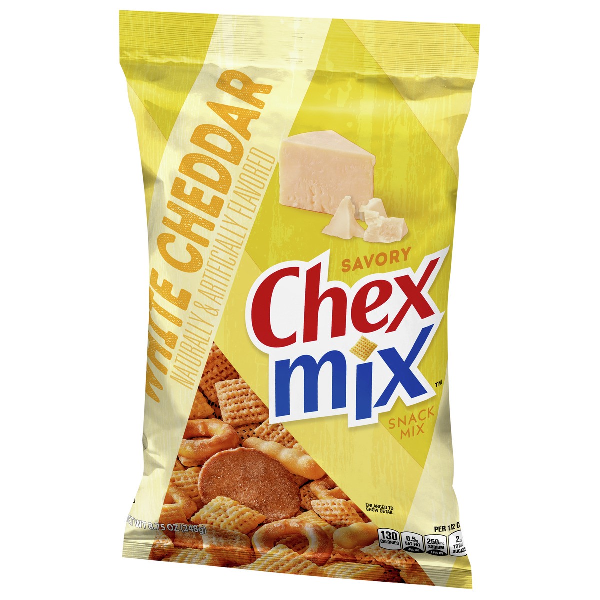 slide 3 of 9, Chex Mix White Cheddar Savory Snack Mix, 8.75 oz Bag, 8.75 oz