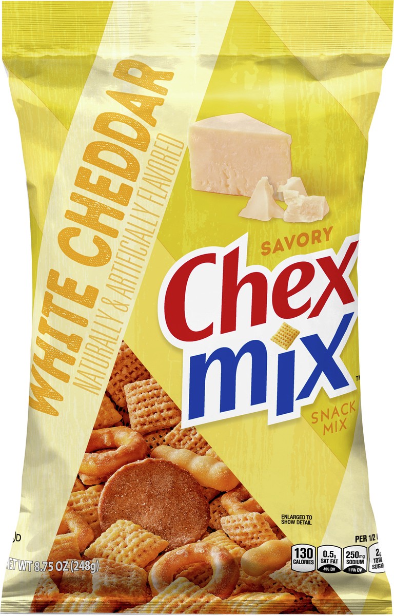slide 6 of 9, Chex Mix White Cheddar Savory Snack Mix, 8.75 oz Bag, 8.75 oz