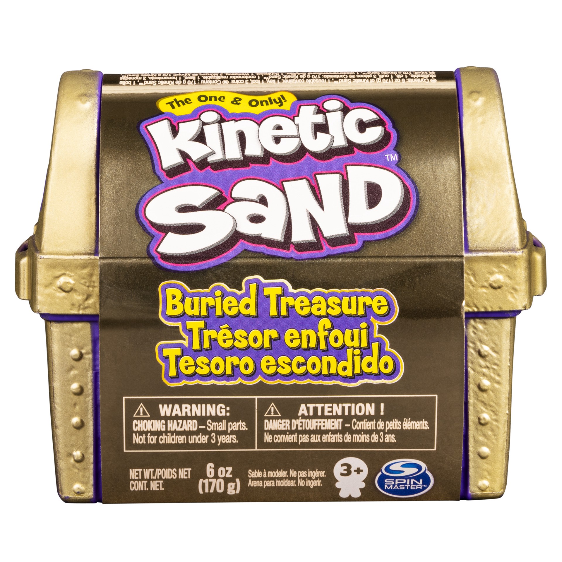 slide 1 of 5, Kinetic Sand, Buried Treasure Playset with of Kinetic Sand and Surprise Hidden Tool (Style May Vary), 6 oz