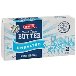 H-E-B Sweet Cream Unsalted Butter Sticks