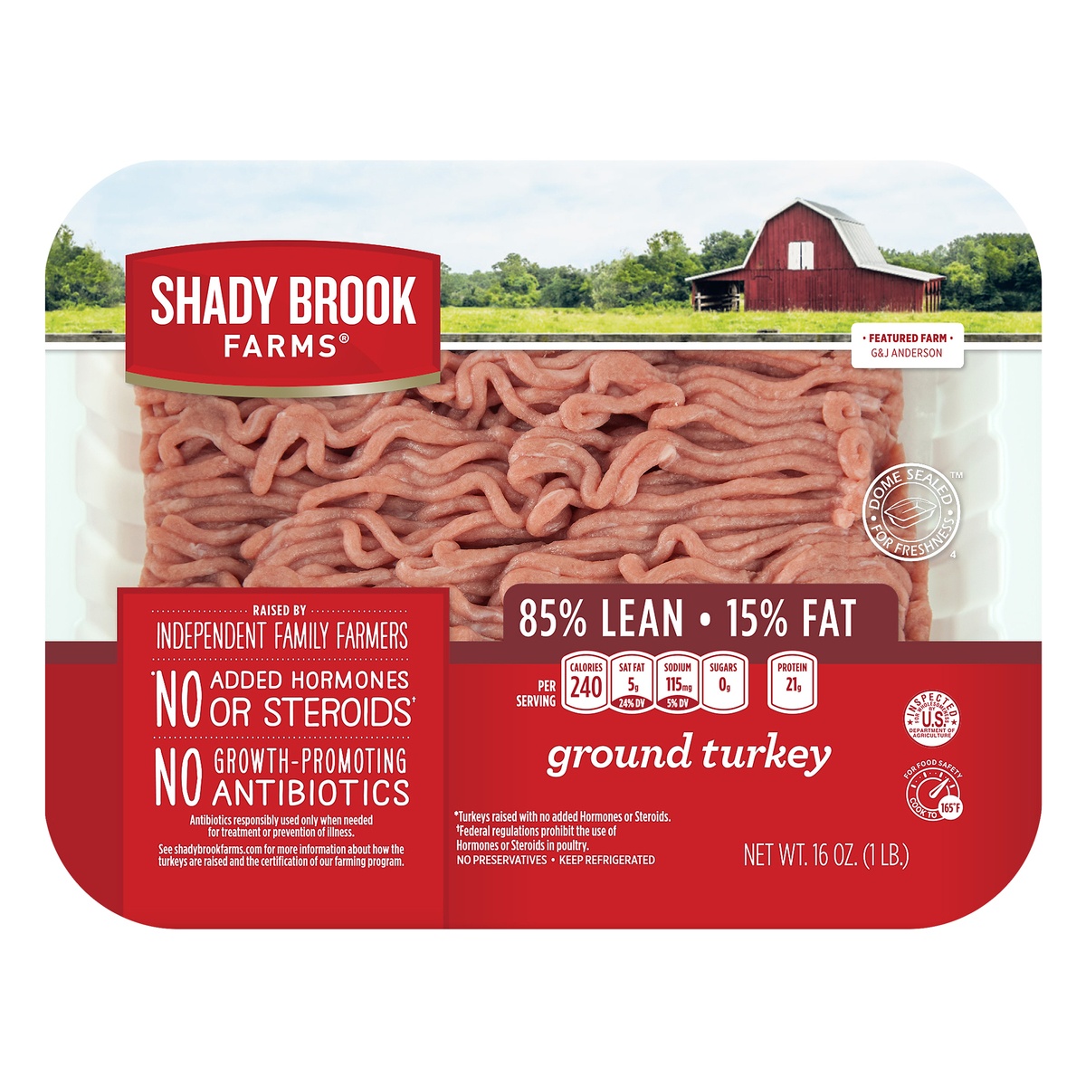 slide 1 of 1, Shady Brook Farms Fresh 85% Lean Ground Turkey, 16 oz