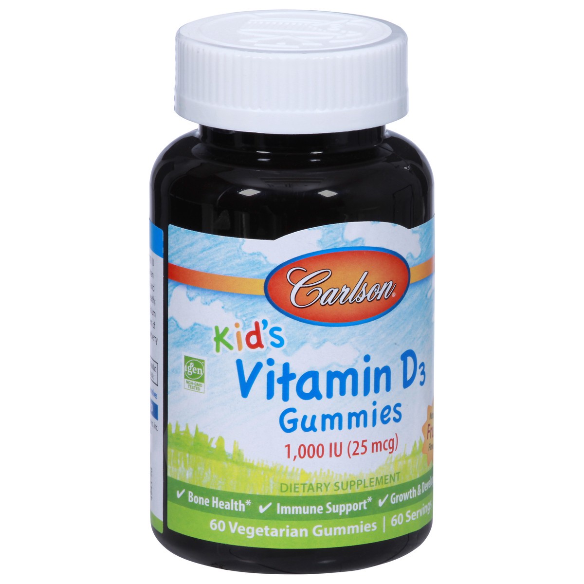 slide 2 of 9, Carlson Kids Vitamin D3 Gummies, 60 ct