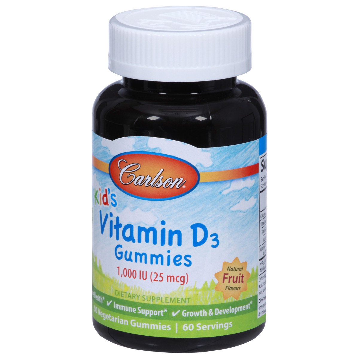 slide 3 of 9, Carlson Kids Vitamin D3 Gummies, 60 ct