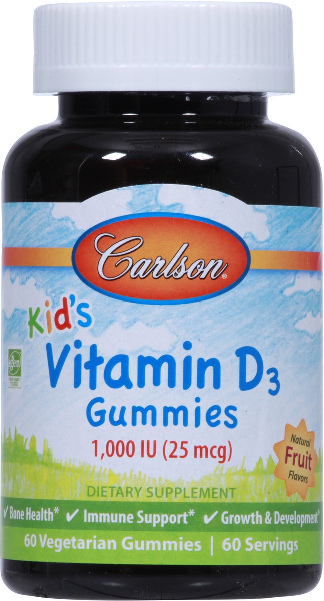 slide 6 of 9, Carlson Kids Vitamin D3 Gummies, 60 ct