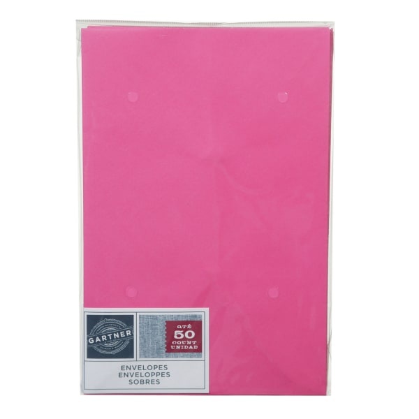 slide 1 of 1, Gartner Studios Envelopes, Pink, 50 ct
