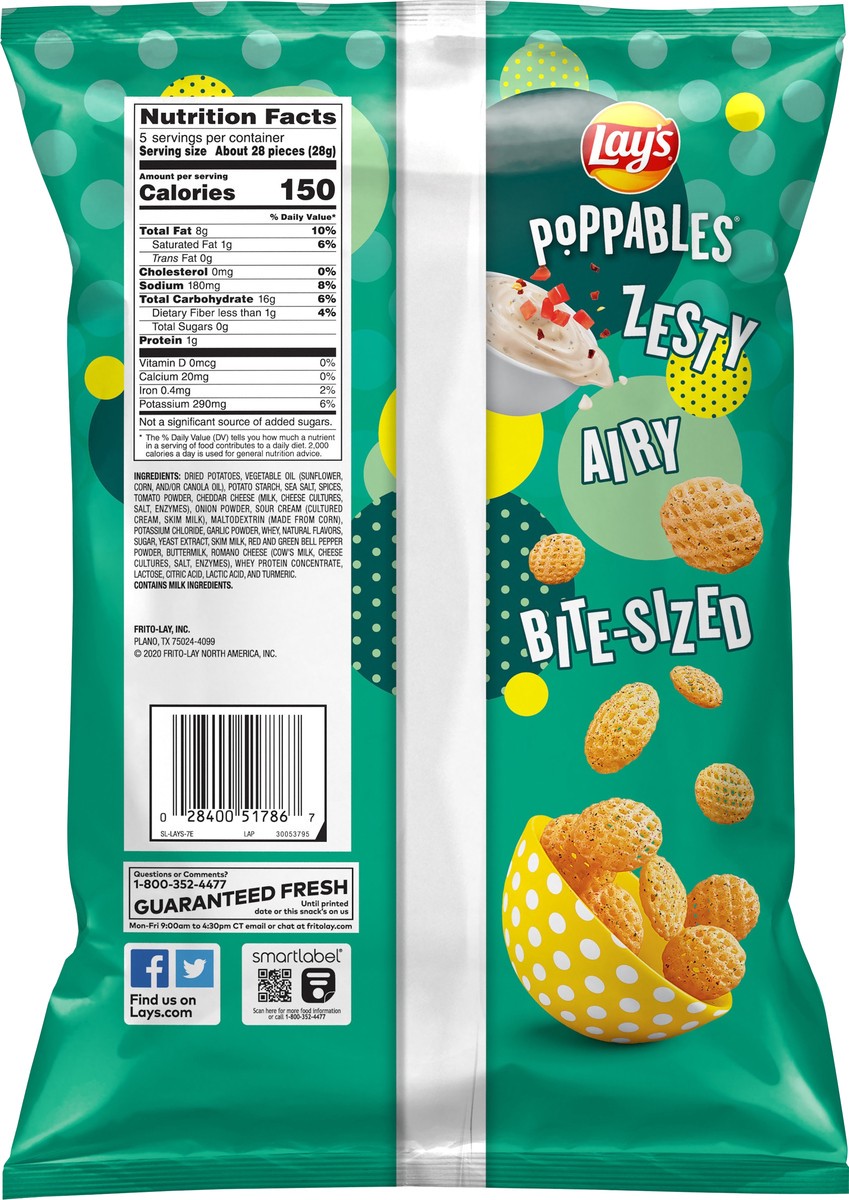 slide 3 of 6, Lay's Poppables Potato Snacks Southwest Ranch Flavored 5 Oz, 5 oz