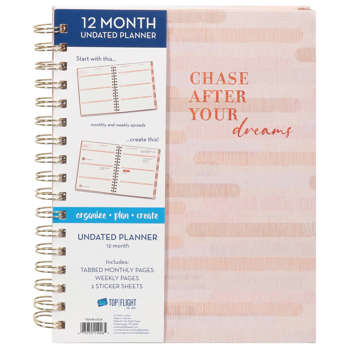 slide 12 of 12, Top Flight 12 Month Planner 1 ea, 1 ct