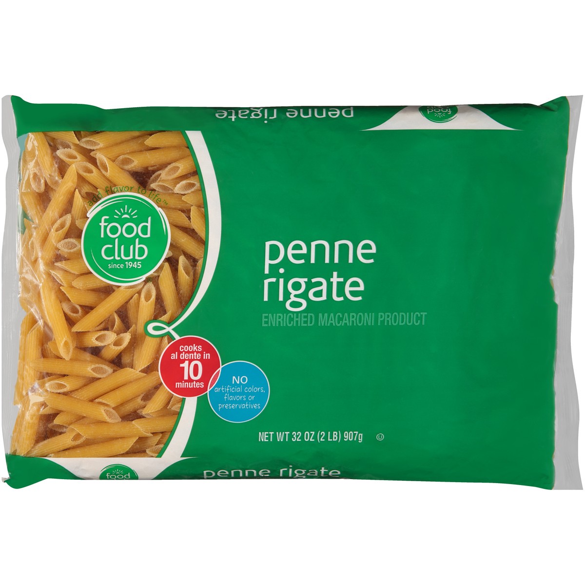 slide 9 of 10, Food Club Enriched Macaroni Product, Penne Rigate, 32 oz