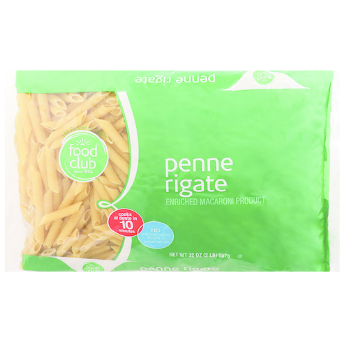 slide 1 of 1, Food Club Enriched Macaroni Product, Penne Rigate, 32 oz