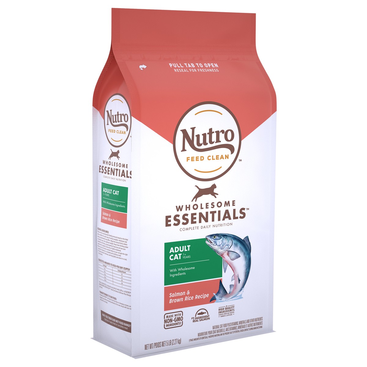 slide 3 of 5, Nutro Wholesome Essentials Adult 1+ Years Natural Salmon & Brown Rice Recipe Cat Food 5 lb, 5 lb