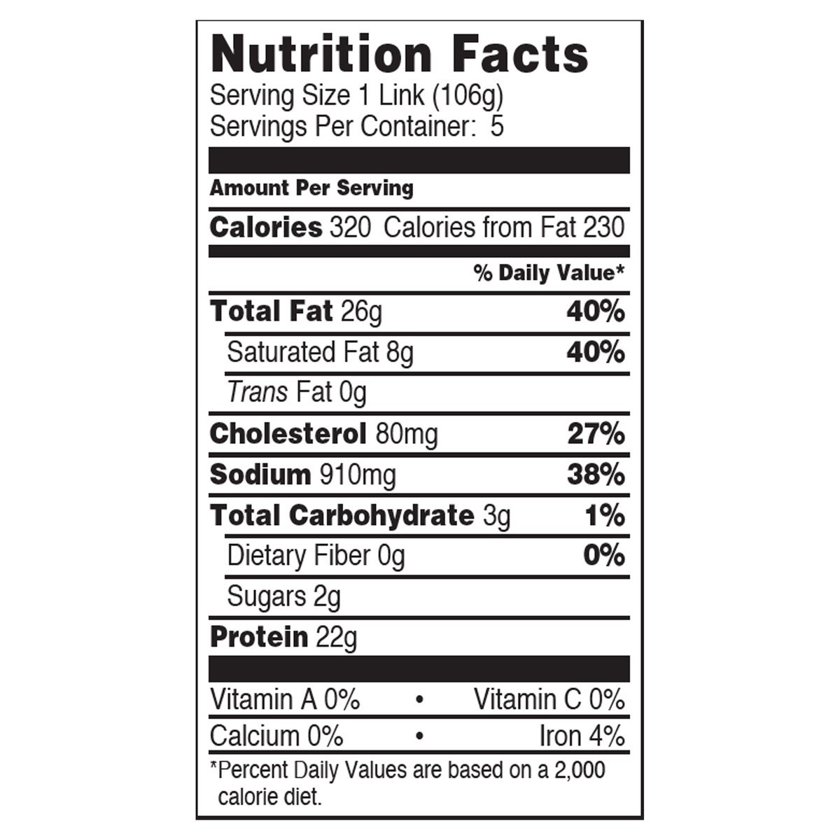 slide 5 of 8, Hillshire Farm All Natural* Mild Italian Pork Sausage, 5 Count, 19 oz. (Fresh), 53.84 g