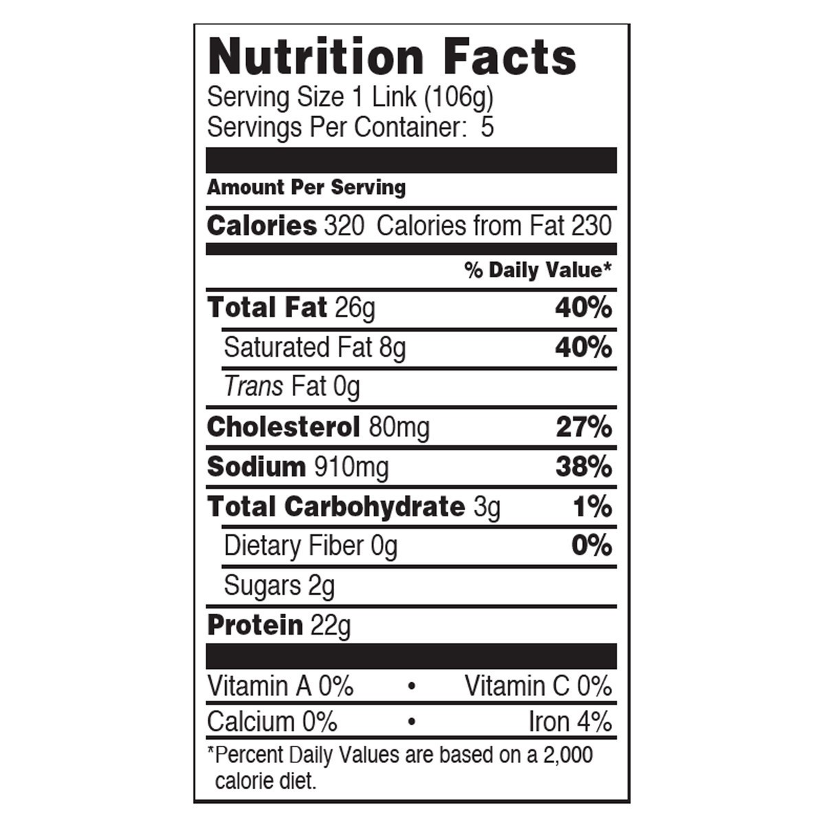 slide 4 of 8, Hillshire Farm All Natural* Mild Italian Pork Sausage, 5 Count, 19 oz. (Fresh), 53.84 g