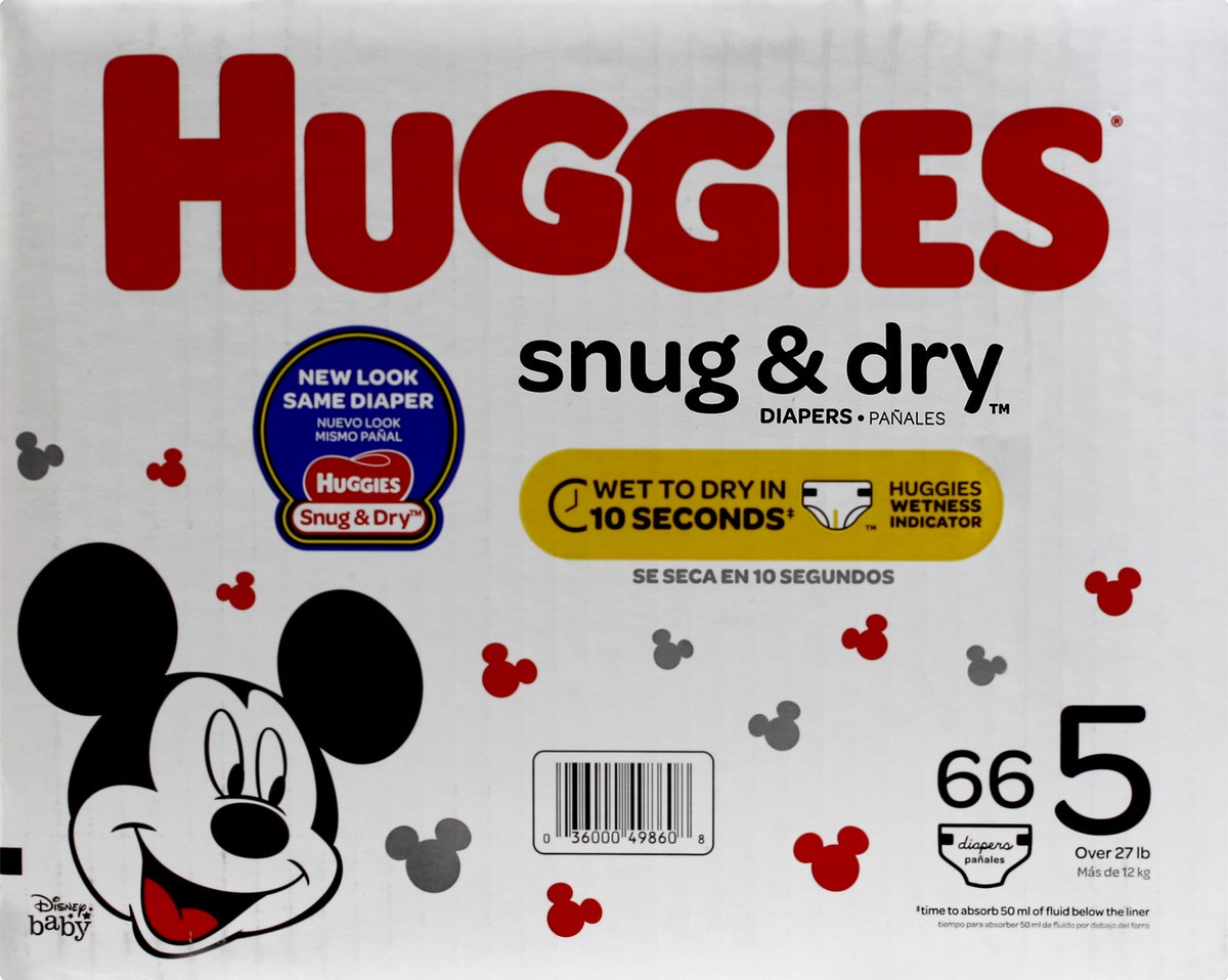 slide 5 of 6, Huggies Snug & Dry Diapers 72 ct, Size 5