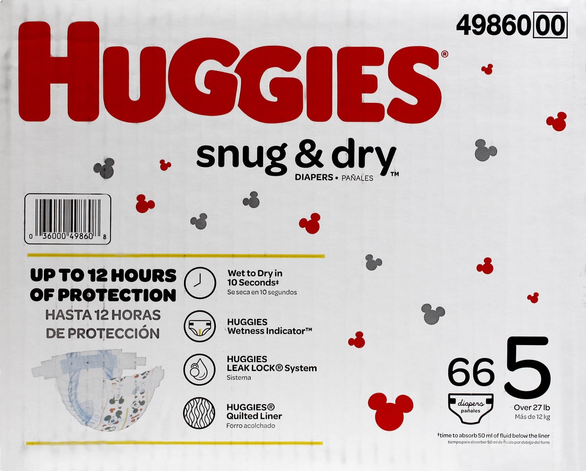 slide 6 of 6, Huggies Snug & Dry Diapers 72 ct, Size 5