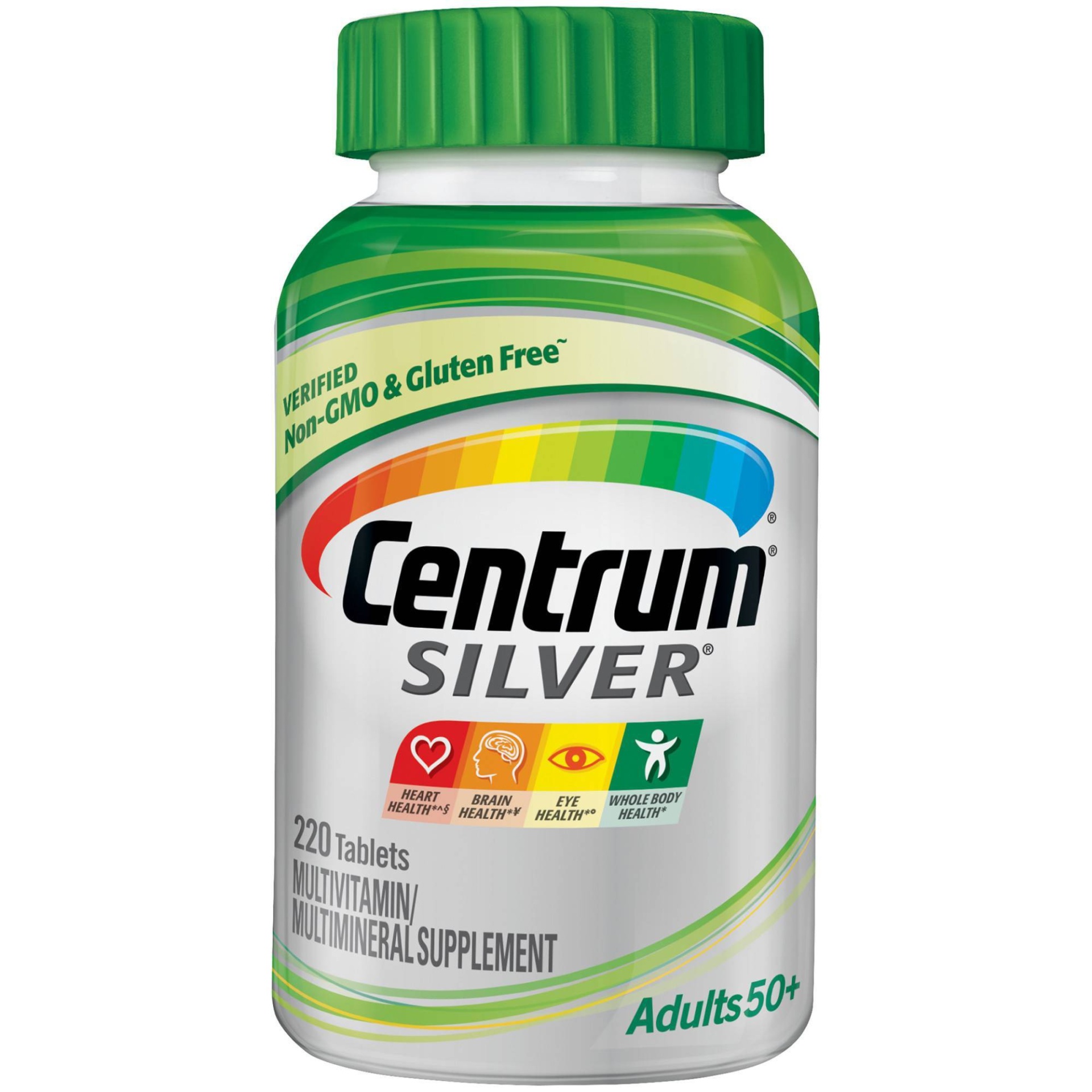 slide 1 of 3, Centrum Silver Adults 50+ Multivitamin/Multimineral Dietary Supplement Tablets, 220 ct